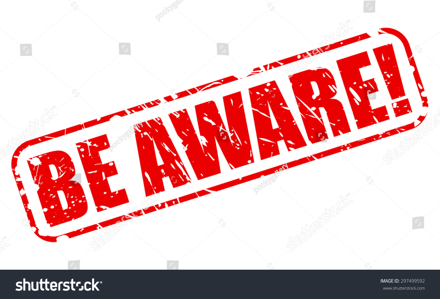 Be Aware Red Stamp Text On White Stock Vector Illustration 297499592