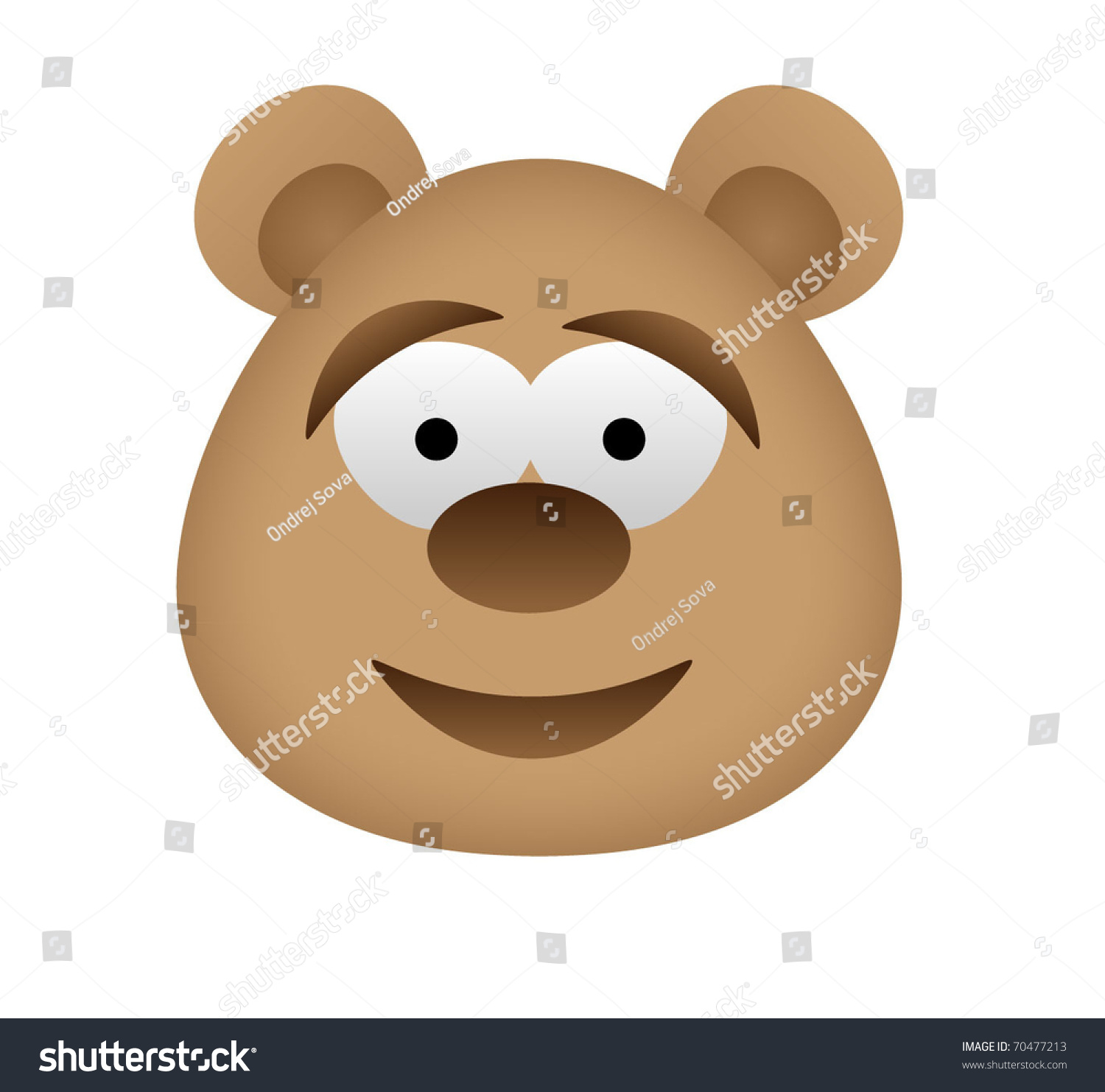 Bear Face Stock Vector Illustration 70477213 : Shutterstock