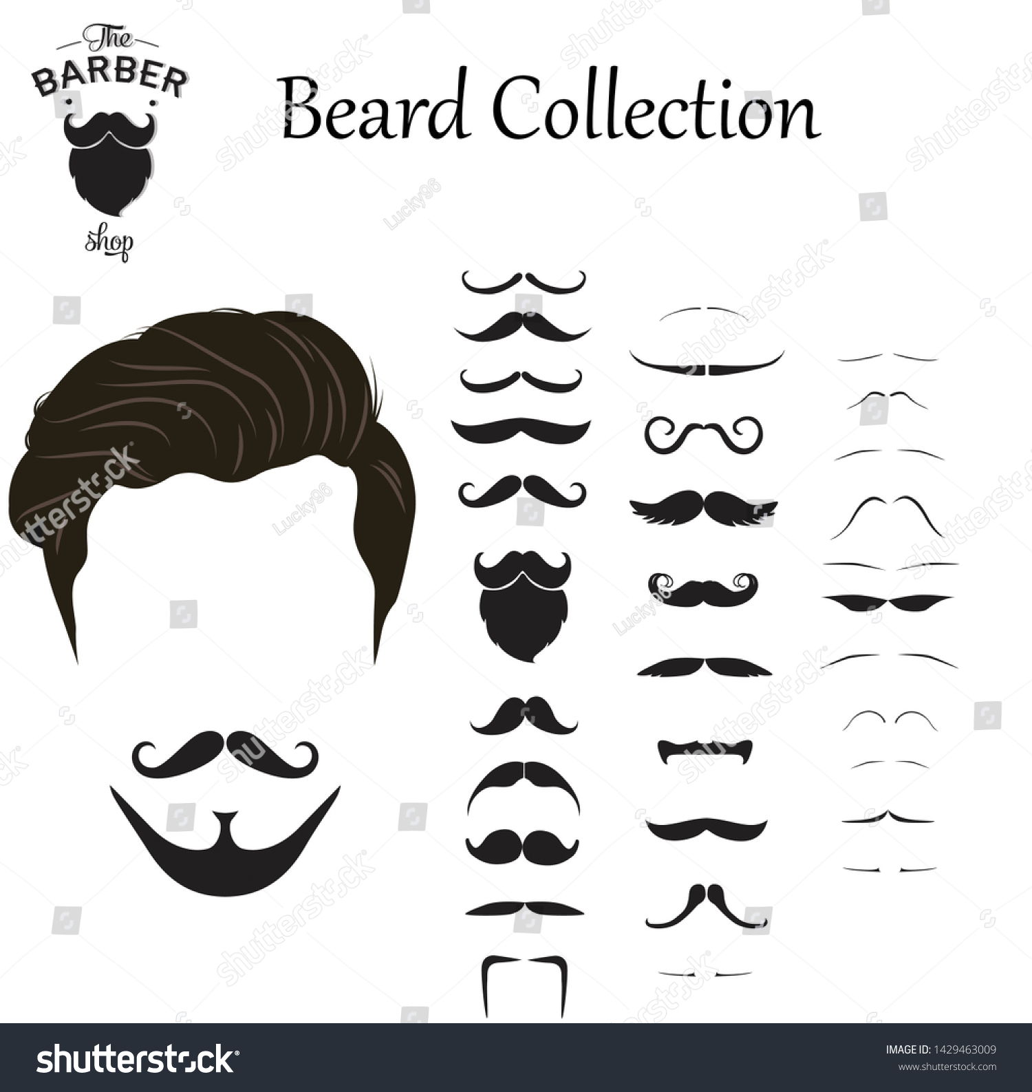 Beard Collection Set Isolated Vector Beard Stock Vector Royalty Free