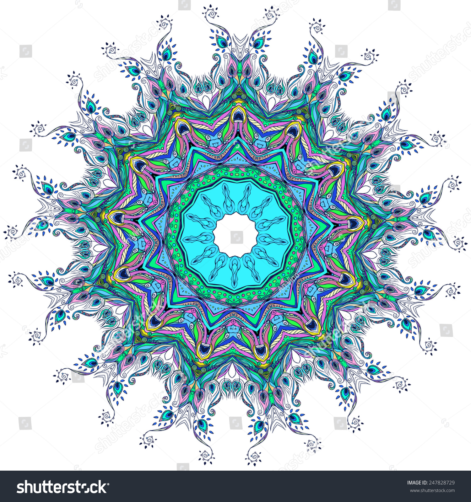 Download Beautiful Card Feather Card Mandala Vector Stock Vector ...