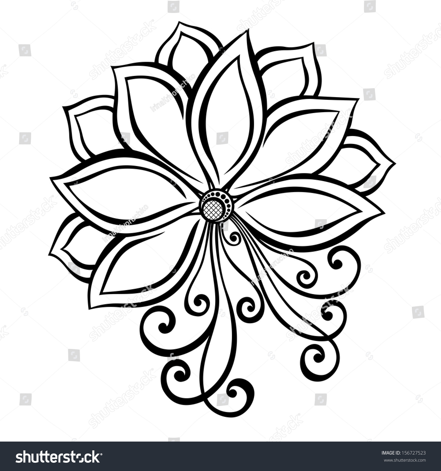 Beautiful Decorative Flower Vector Patterned Design Stock Vector