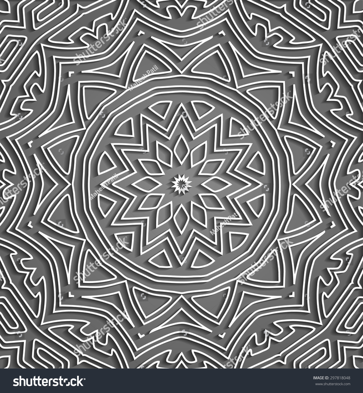 Beautiful Embossed Design Pattern Stock Vector 297818048 Shutterstock