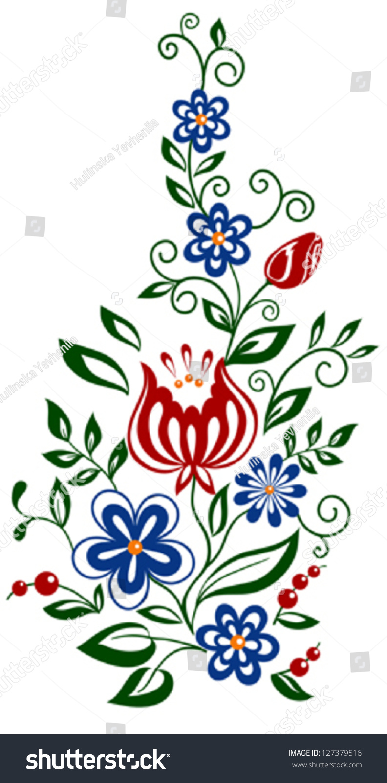 Beautiful Floral Element Flowers And Leaves Design Element Many Similarities To The Author S