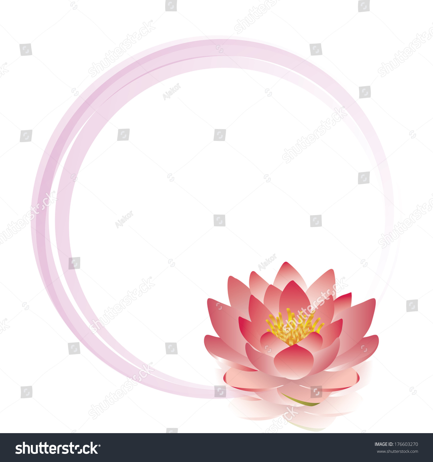 Beautiful Lotus Flower Vector Illustration - 176603270 : Shutterstock