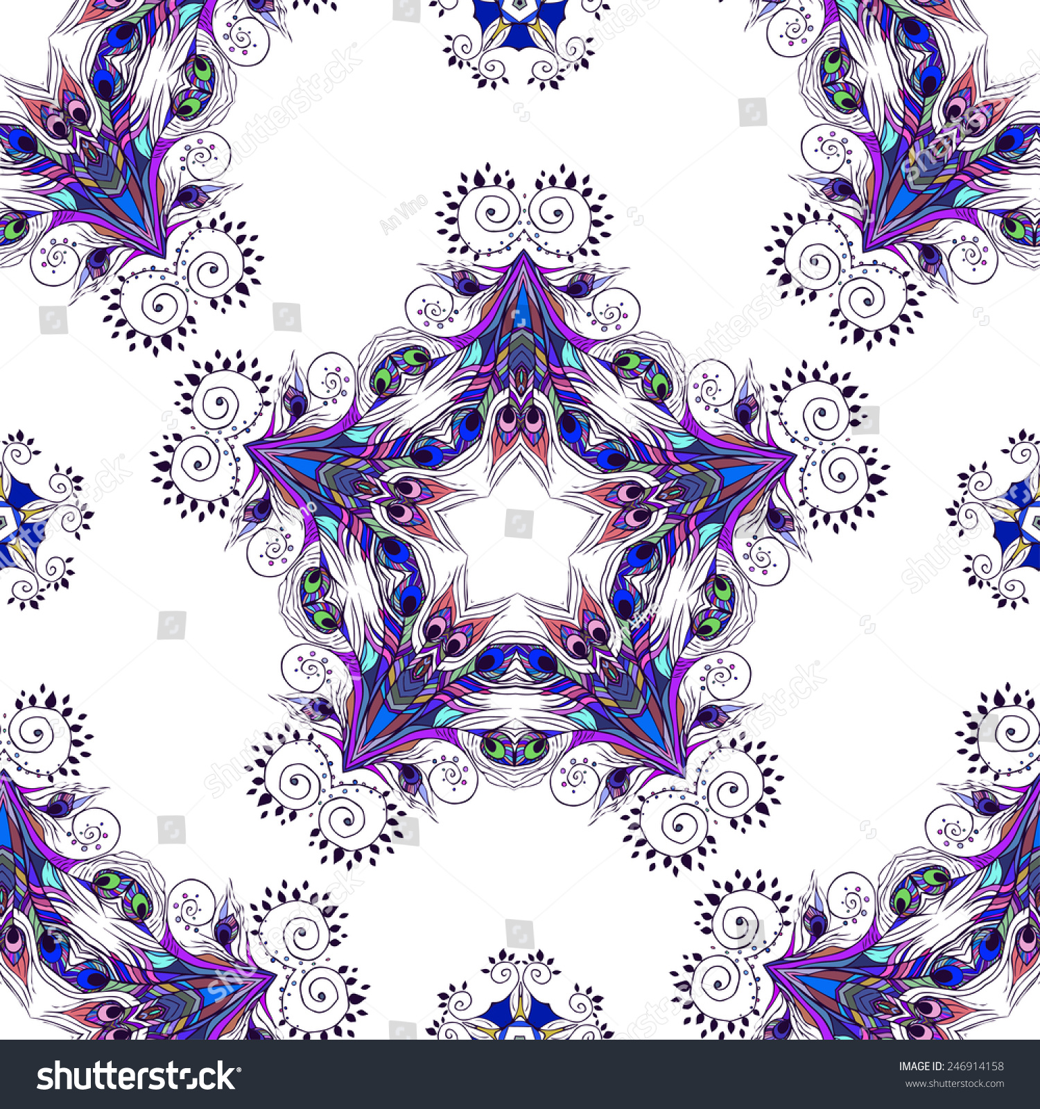 Download Beautiful Pattern Feather Peacock Card Mandala Stock ...