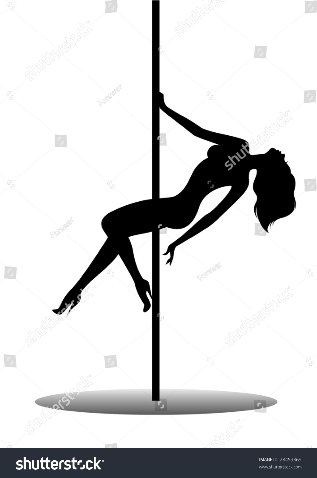 Beautiful Silhouette Of Young Women Dancing A Striptease Stock Vector Illustration 28459369 