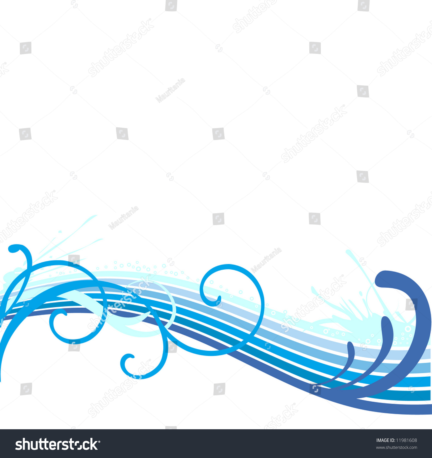 Beautiful Wave Border Stock Vector Illustration 11981608 Shutterstock