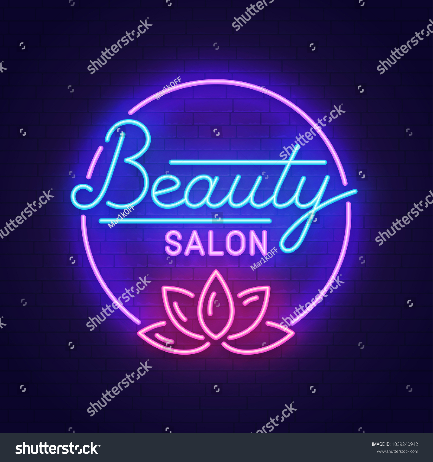 Beauty Salon Neon Sign Bright Signboard Stock Vector Royalty Free