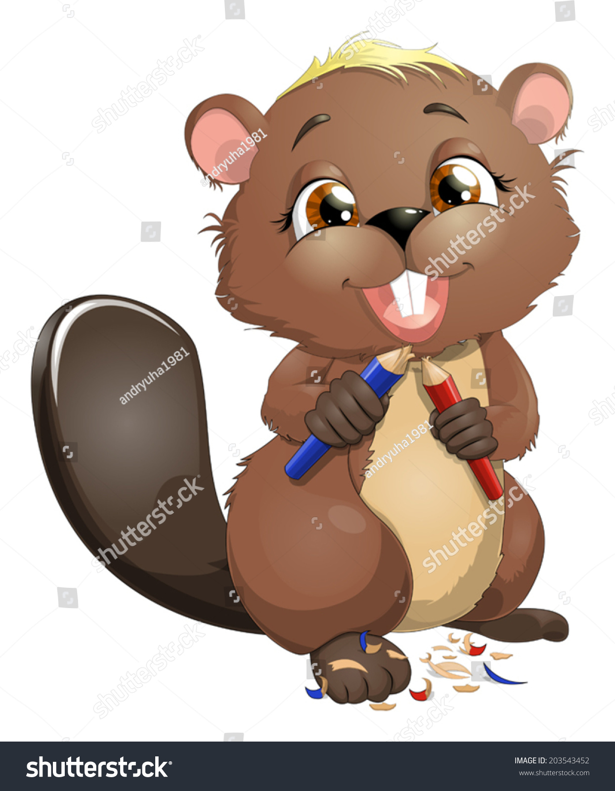 Beaver Stock Vector Illustration 203543452 : Shutterstock