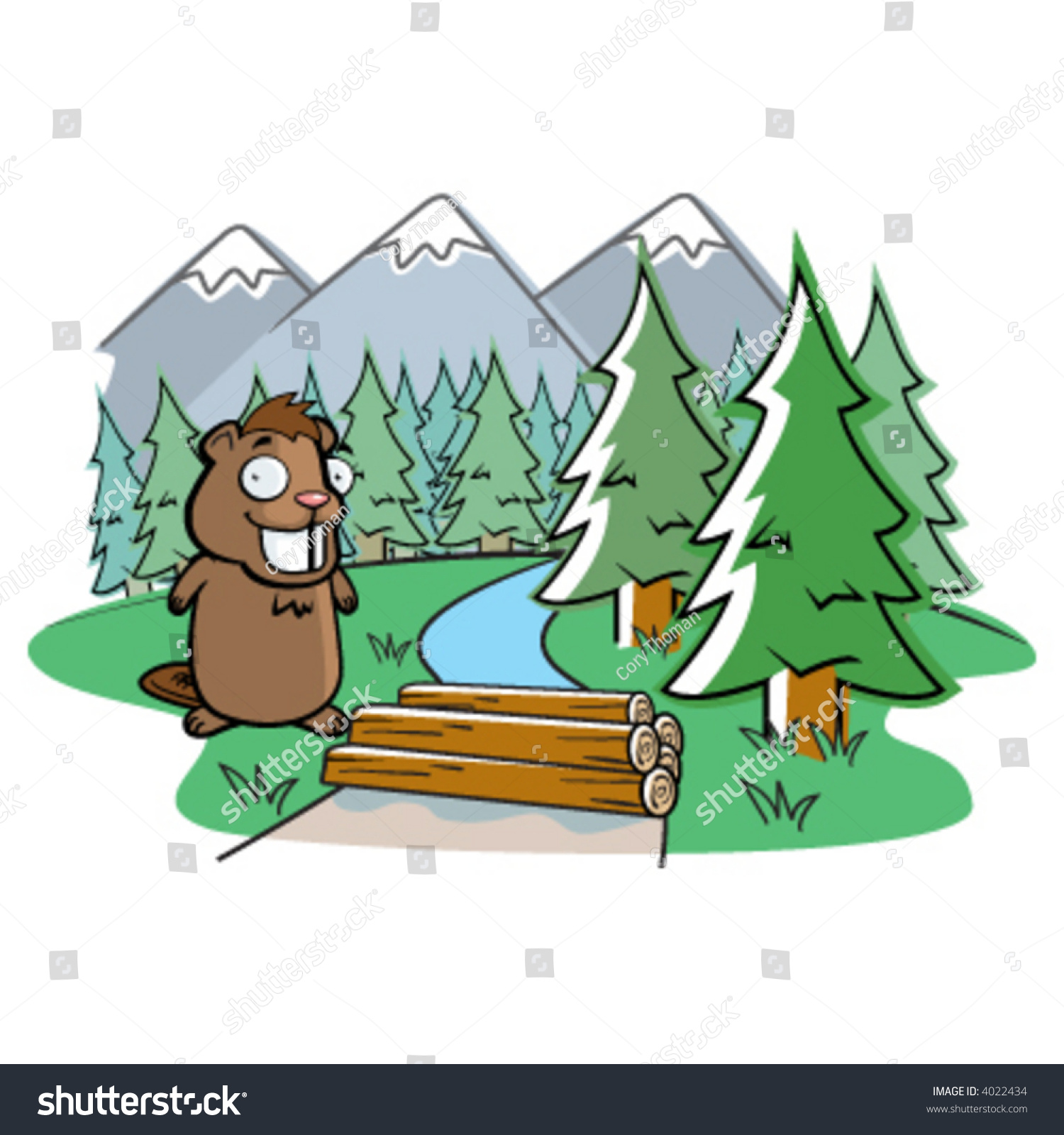 Beaver Dam Stock Vector Illustration 4022434 : Shutterstock