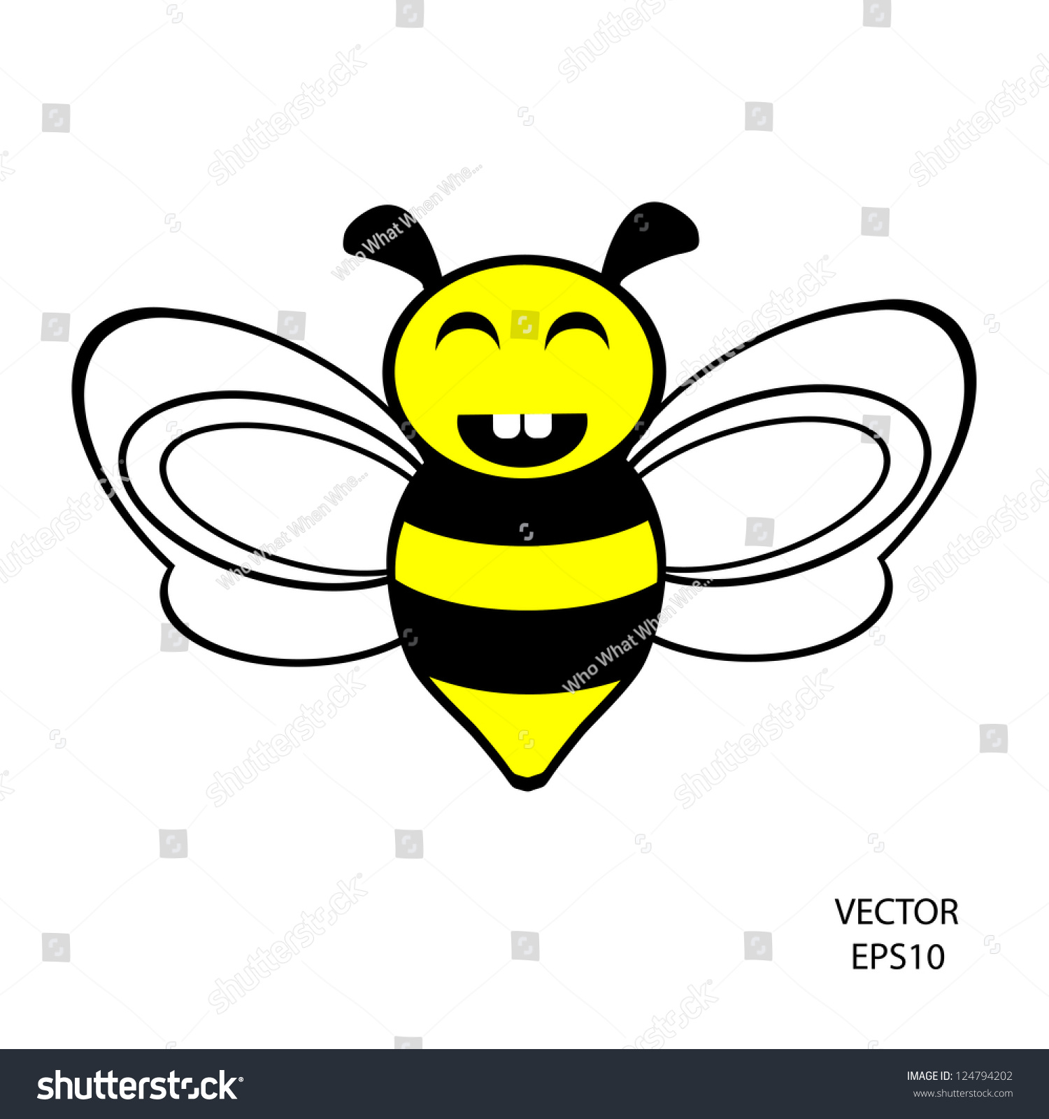 Bee Iconbee Drawingbee Outlinevector Stock Vector 124794202 - Shutterstock