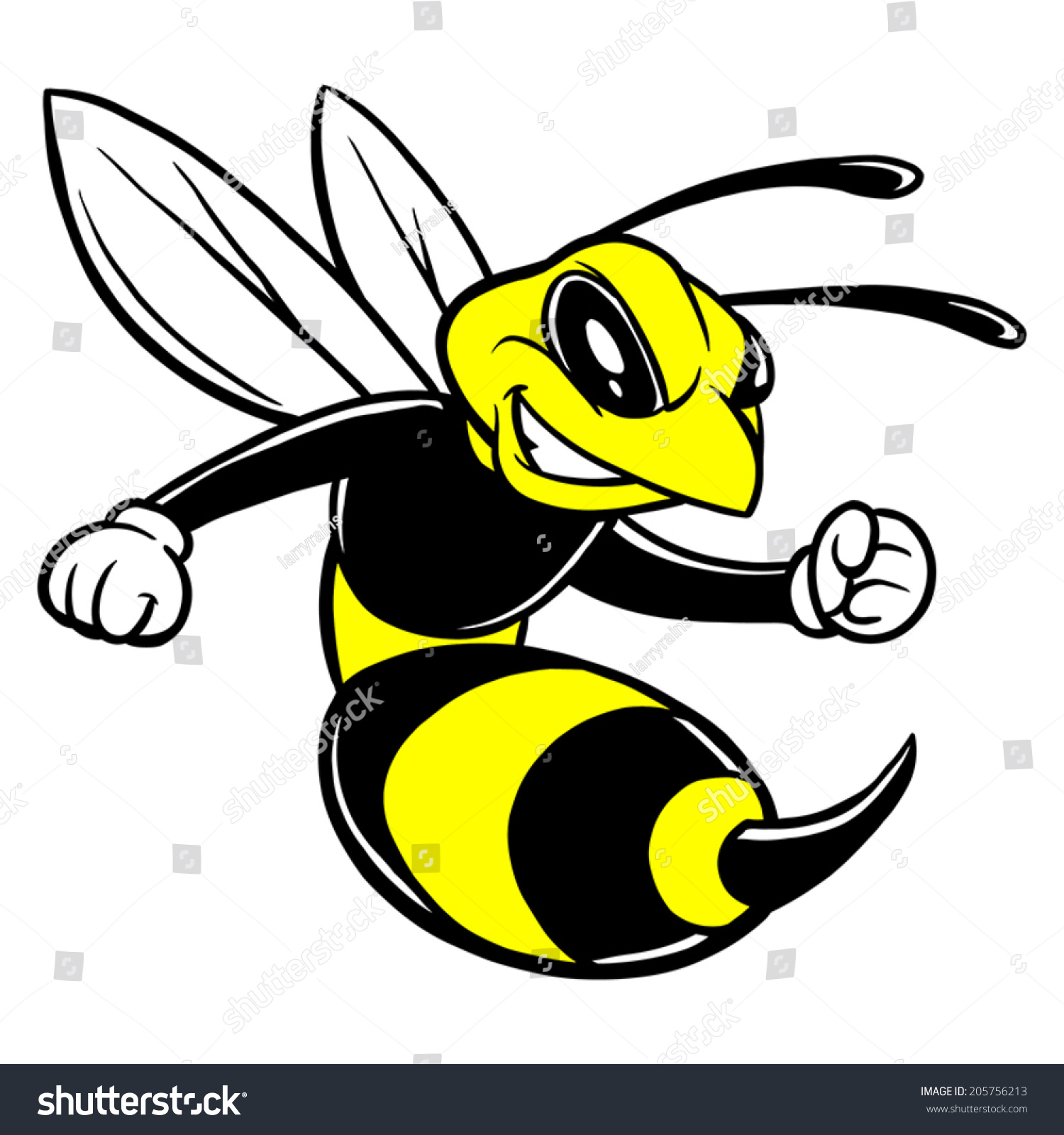 Bee Mascot Stock Vector Illustration 205756213 : Shutterstock