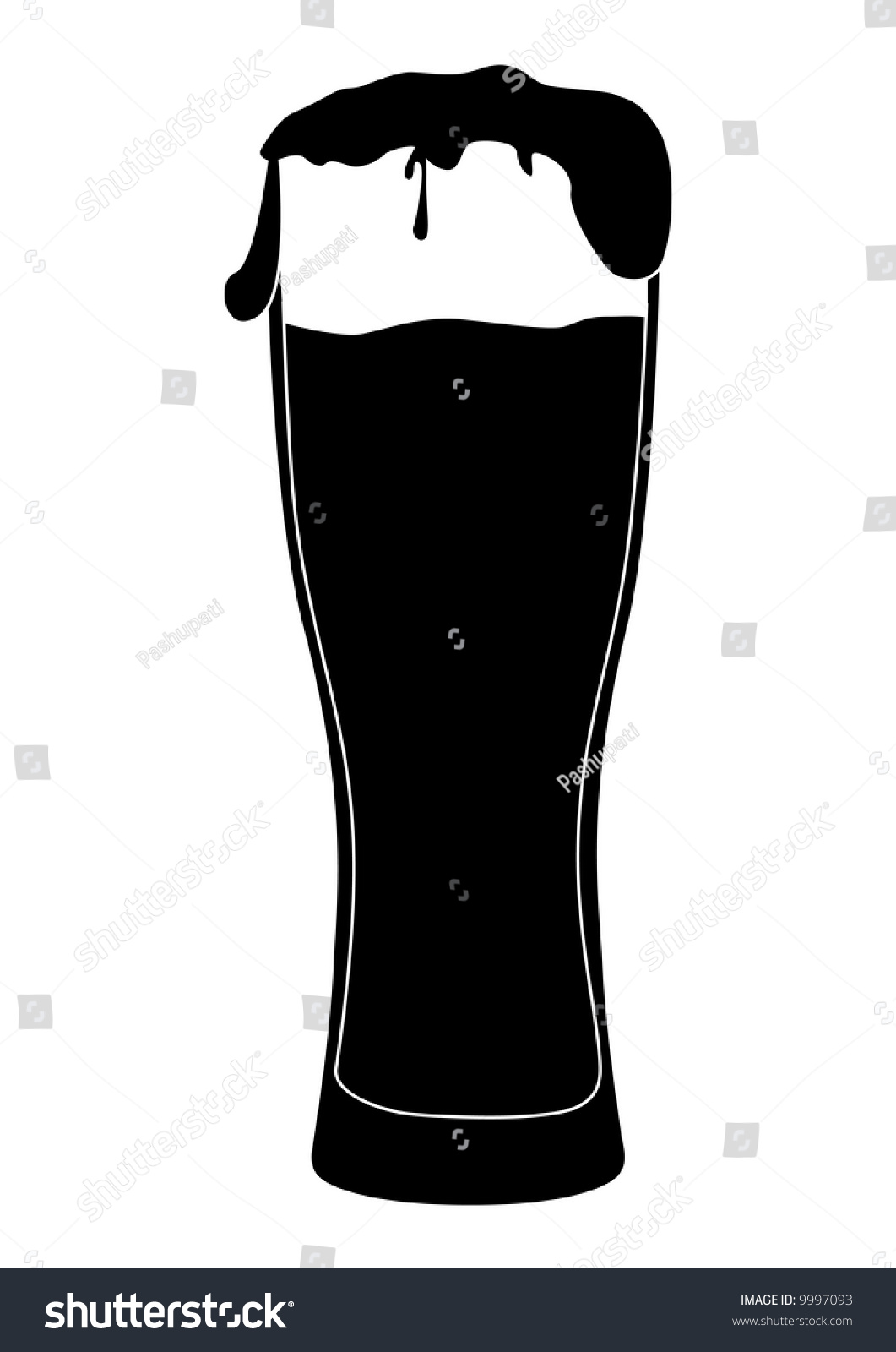 Beer Glass Silhouette Stock Vector Illustration 9997093 Shutterstock