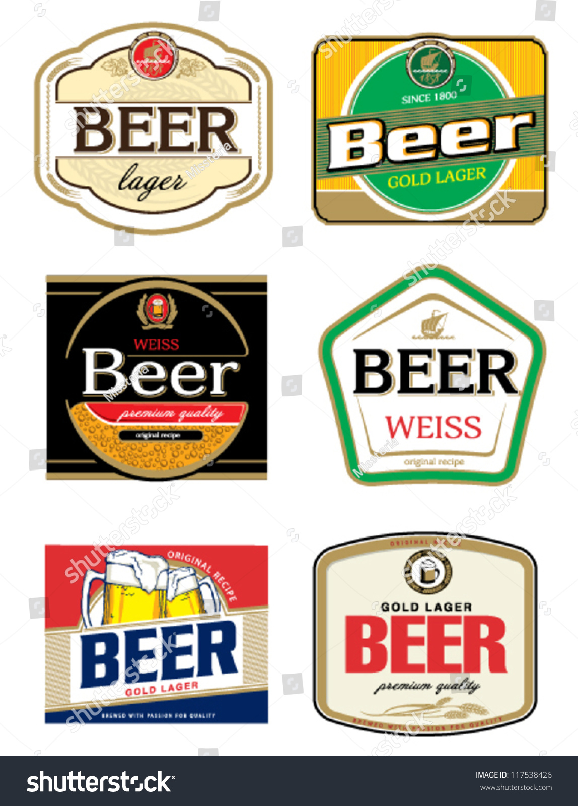 Beer Label Template Stock Vector 117538426 Shutterstock