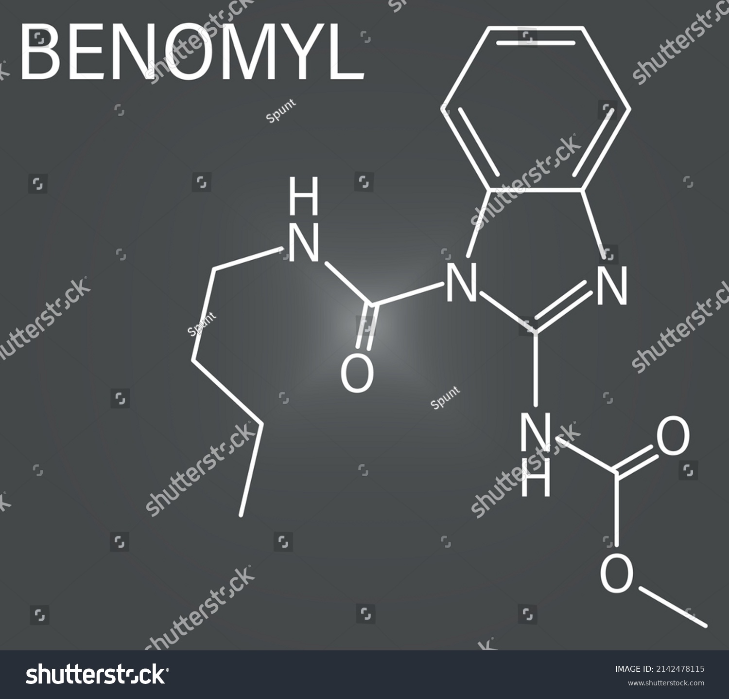 Benomyl Fungicide Molecule Skeletal Formula Stock Vector Royalty Free