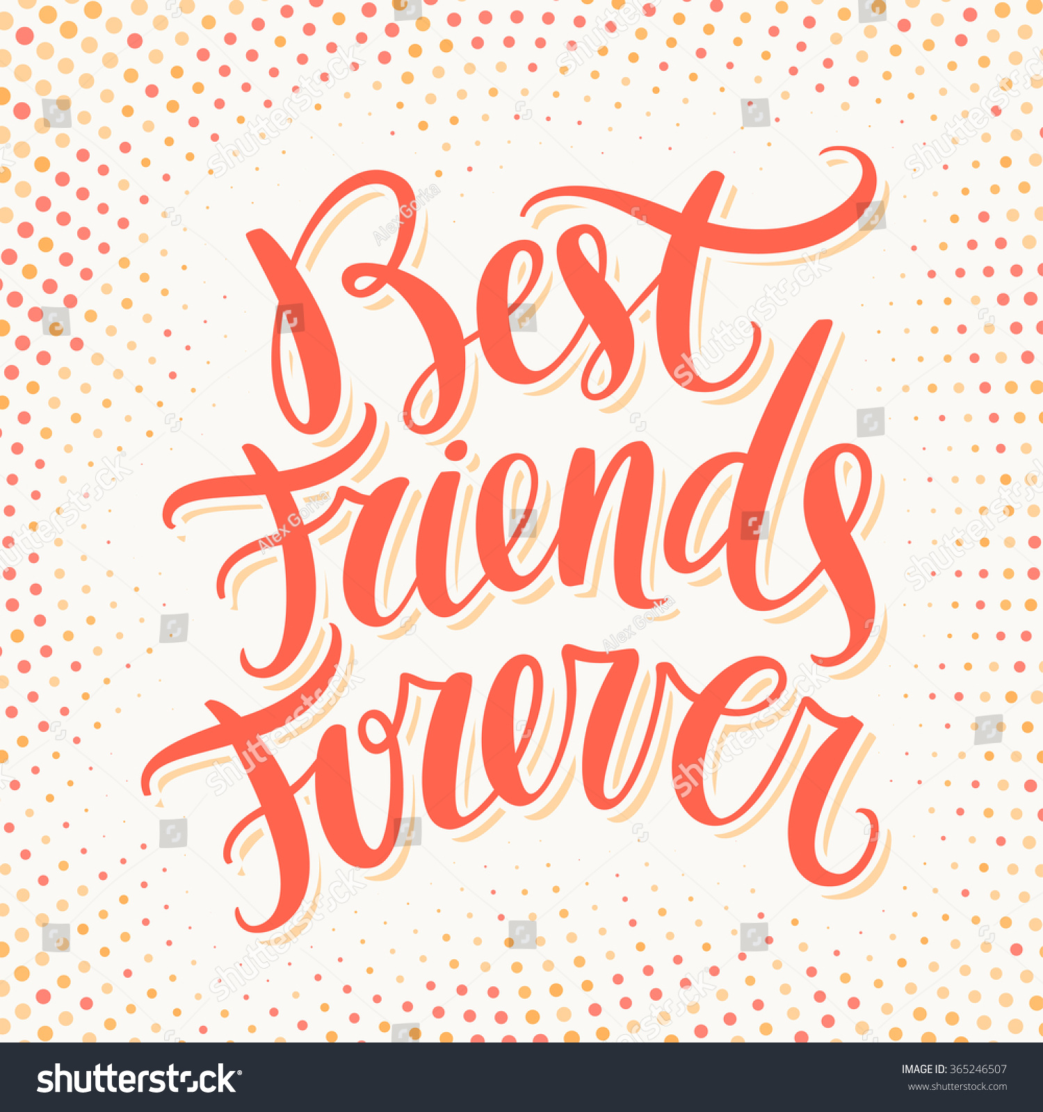 Best Friends Forever Hand Lettering Stock Vector 365246507 - Shutterstock