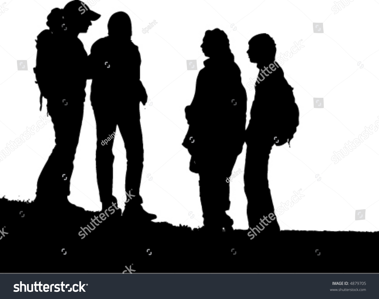 Best Friends Silhouettes Stock Vector Illustration 4879705 : Shutterstock