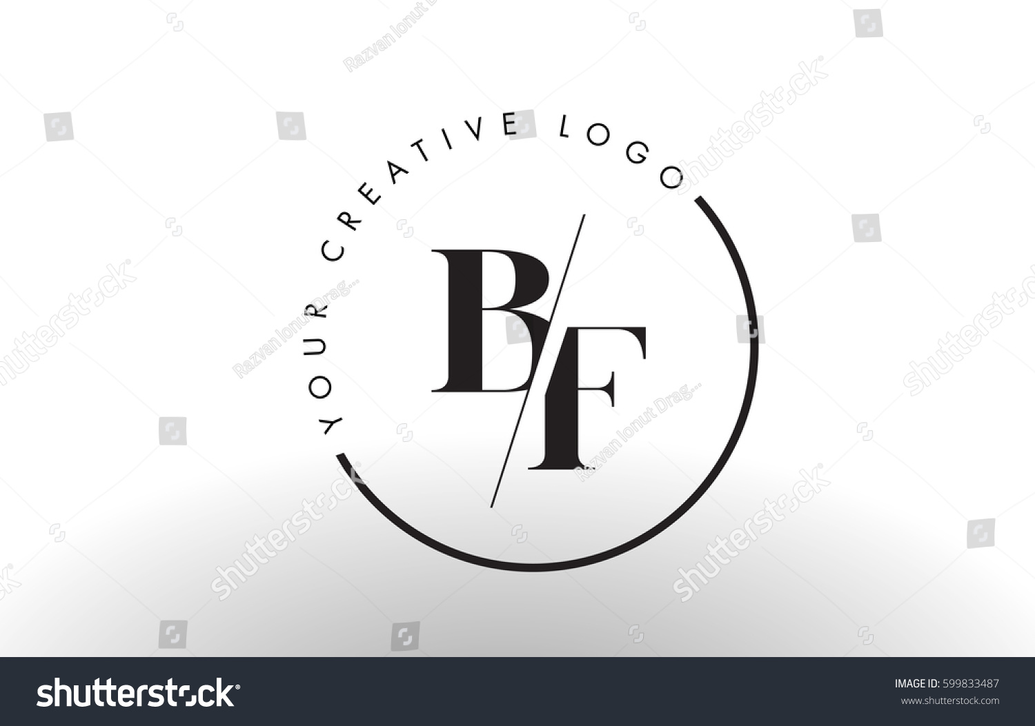 Bf Letter Logo Design Creative Intersected