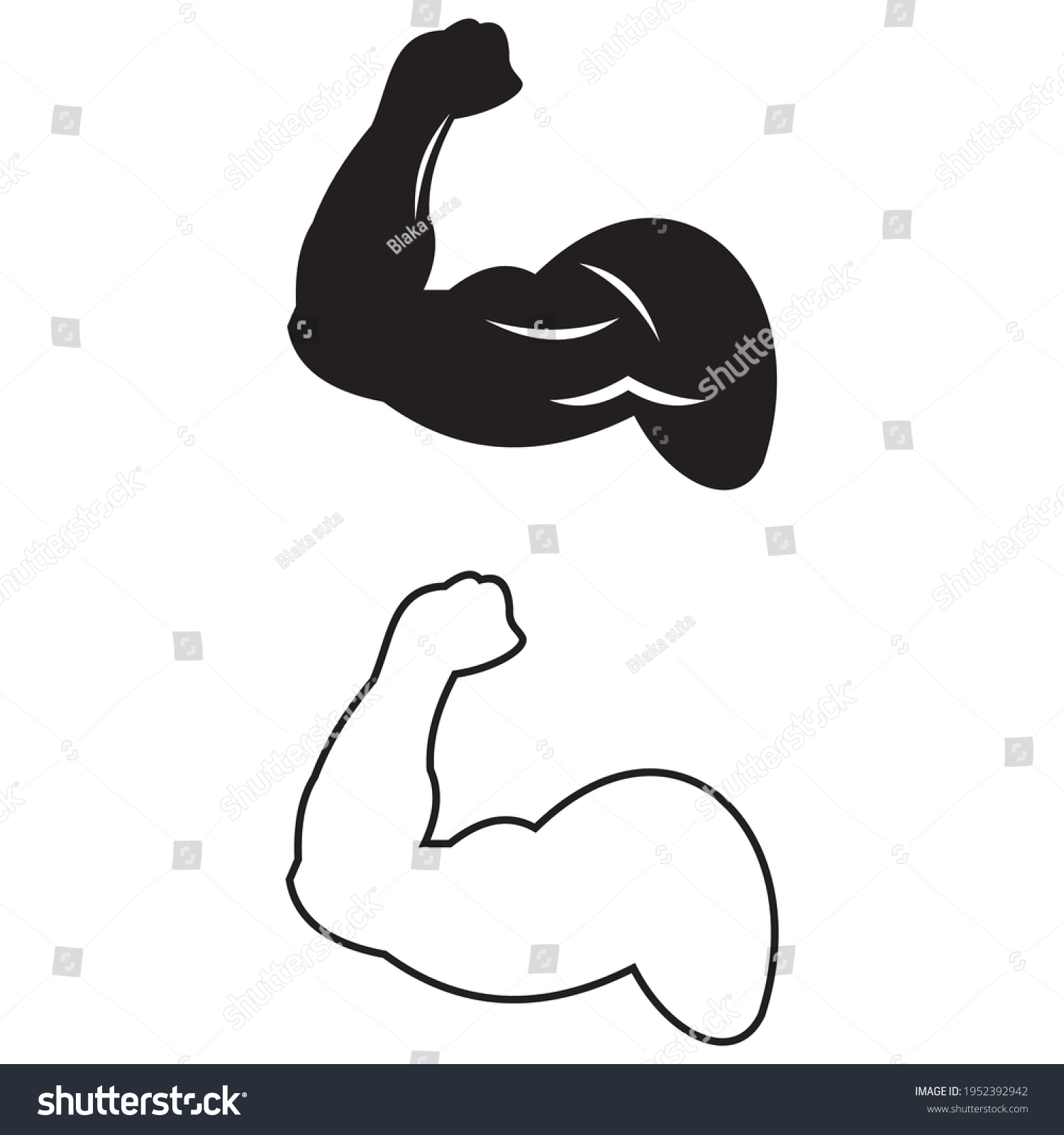 Biceps Muscle Arm Vector Illustration Sign Stock Vector Royalty Free