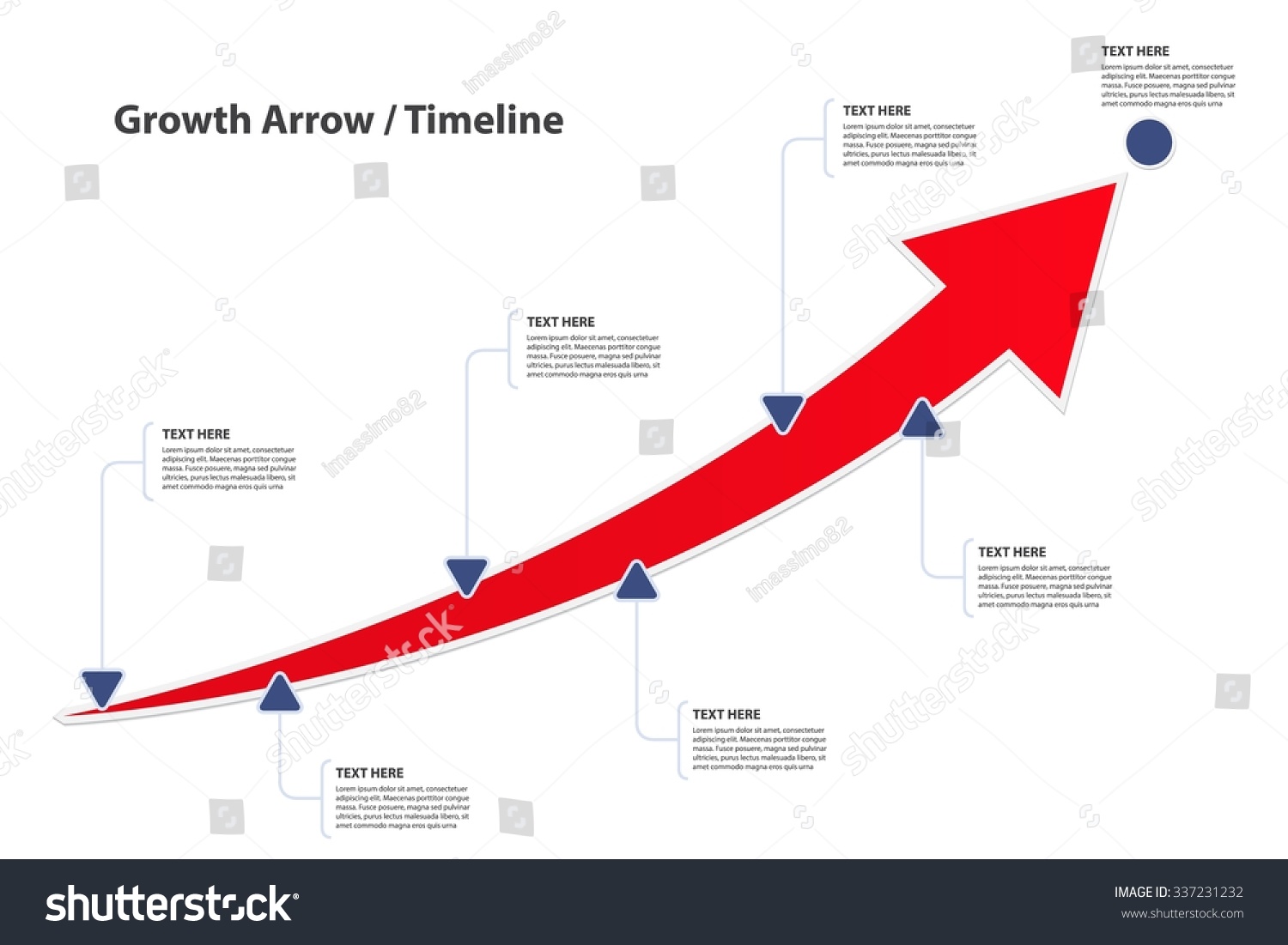 Big Growth Arrow Timeline With Text Options A Way To Success Vector Infographic Template 7403