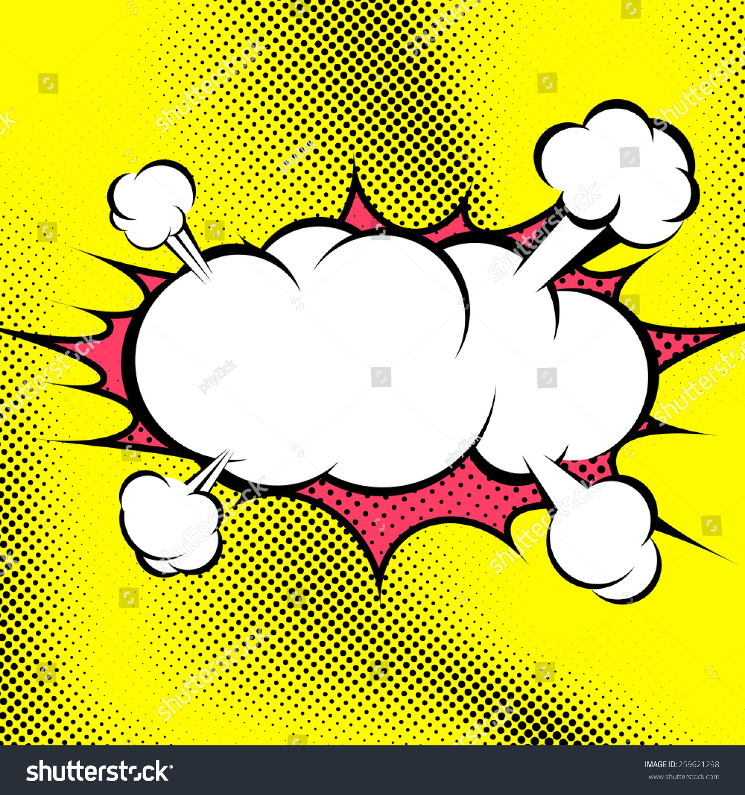 Big Retro Style Comic Book Explosion Cloud Template ...