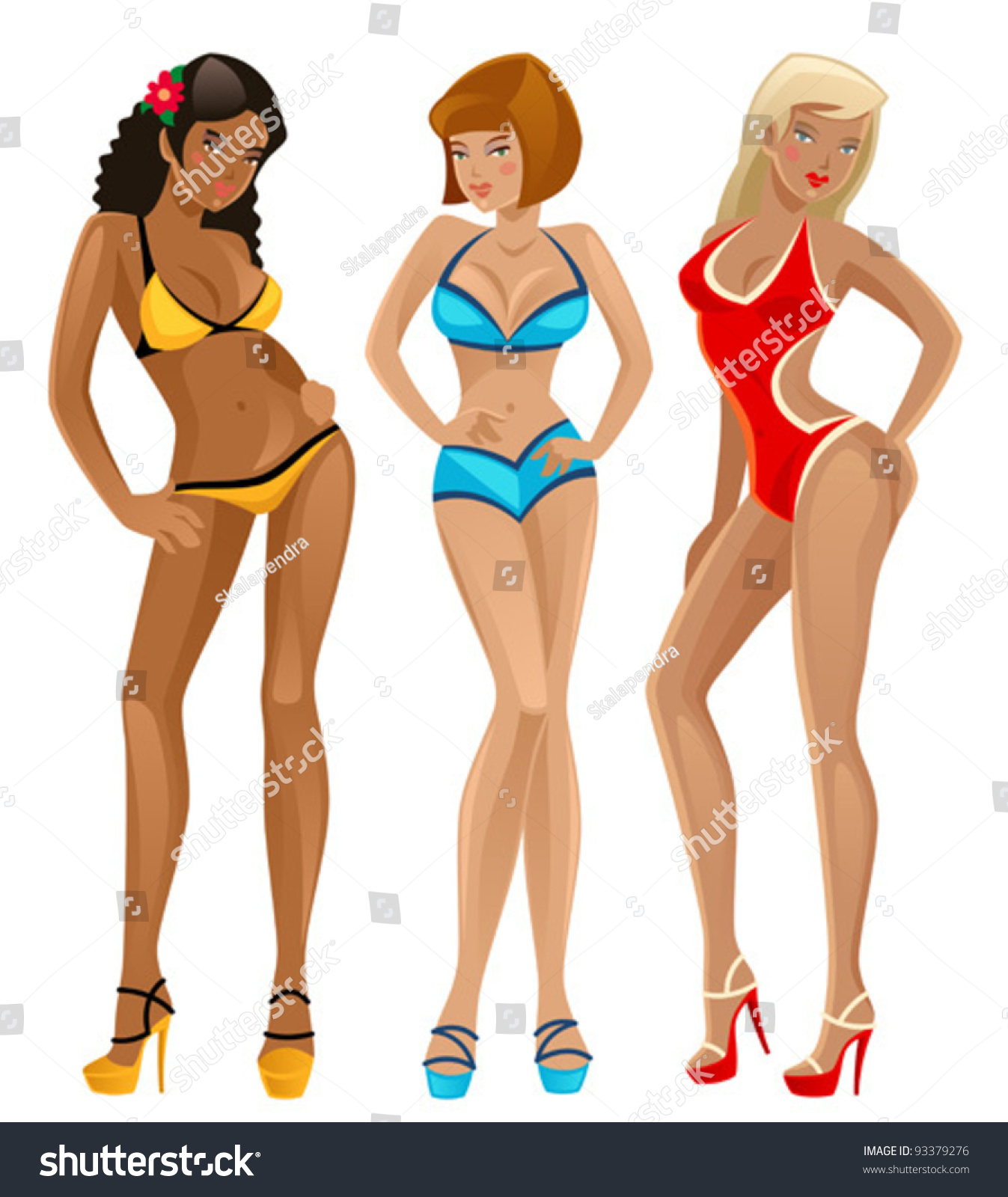 Bikini Girl Stock Vector Illustration Shutterstock