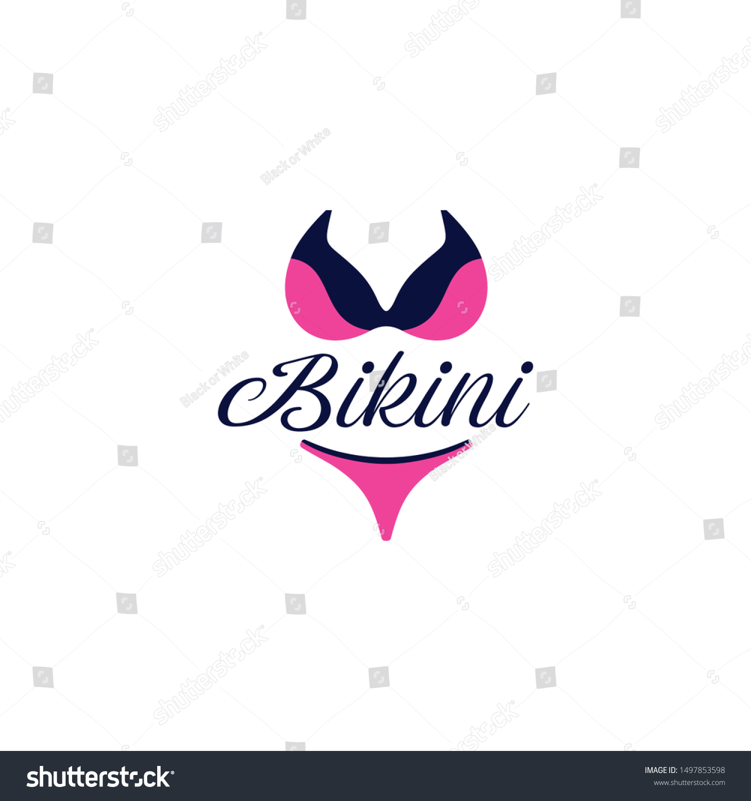 Bikini Wear Logo Design Vector เวกเตอรสตอก ปลอดคาลขสทธ