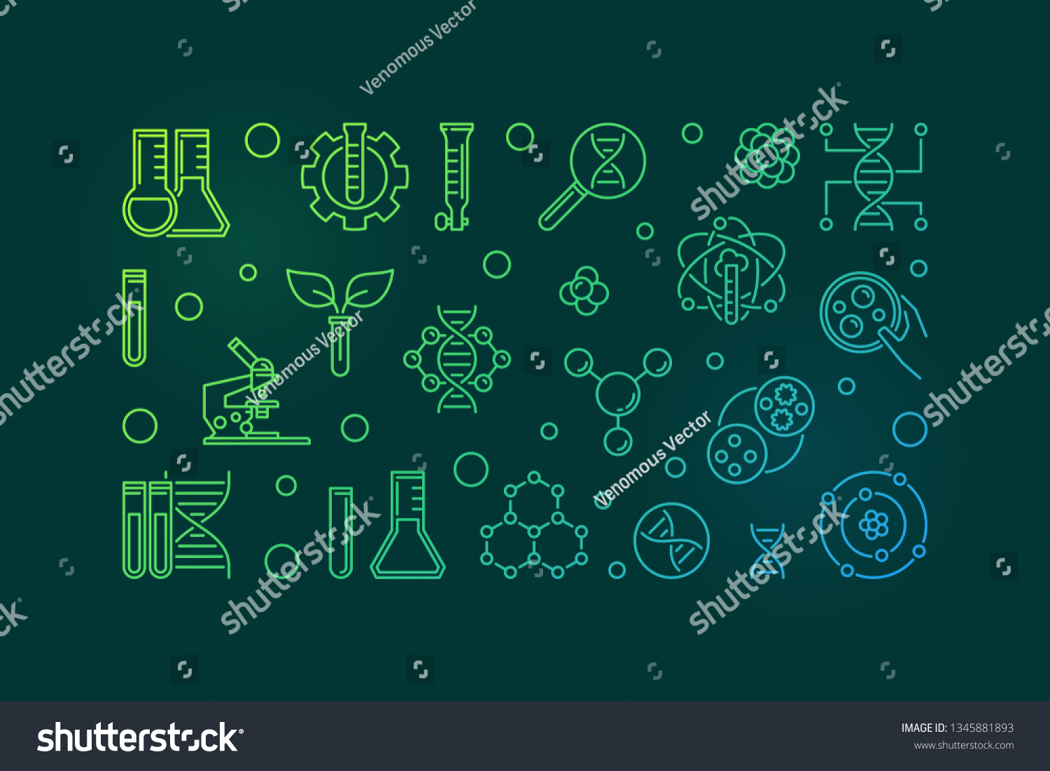 Biotech Vector Modern Colorful Outline Banner Stock Vector Royalty