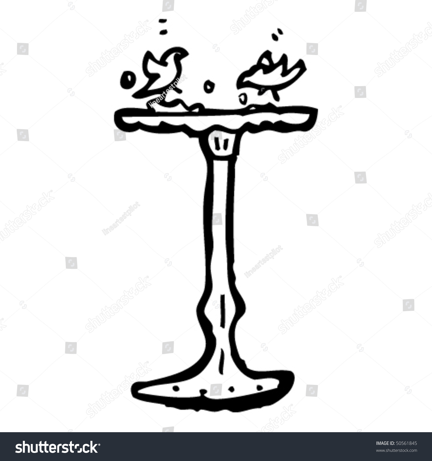 Bird Bath Drawing Stock Vector Illustration 50561845 : Shutterstock