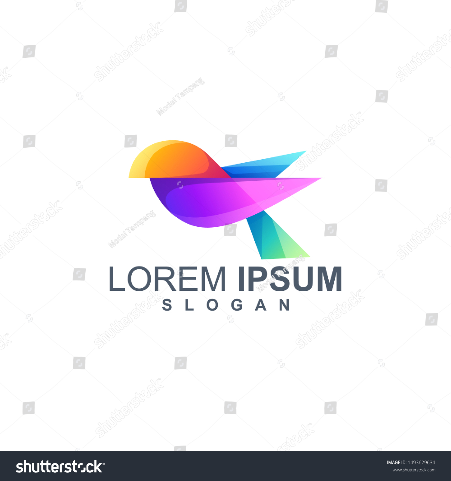 Bird Color Logo Design Vector Stock Vector Royalty Free