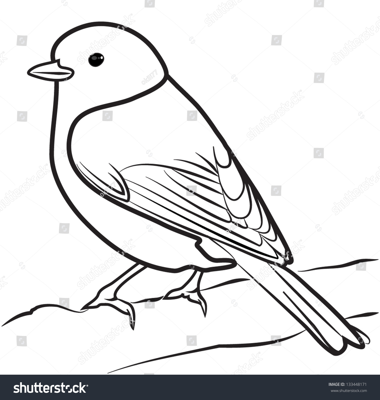 Bird Outline Vector Stock Vector 133448171 - Shutterstock