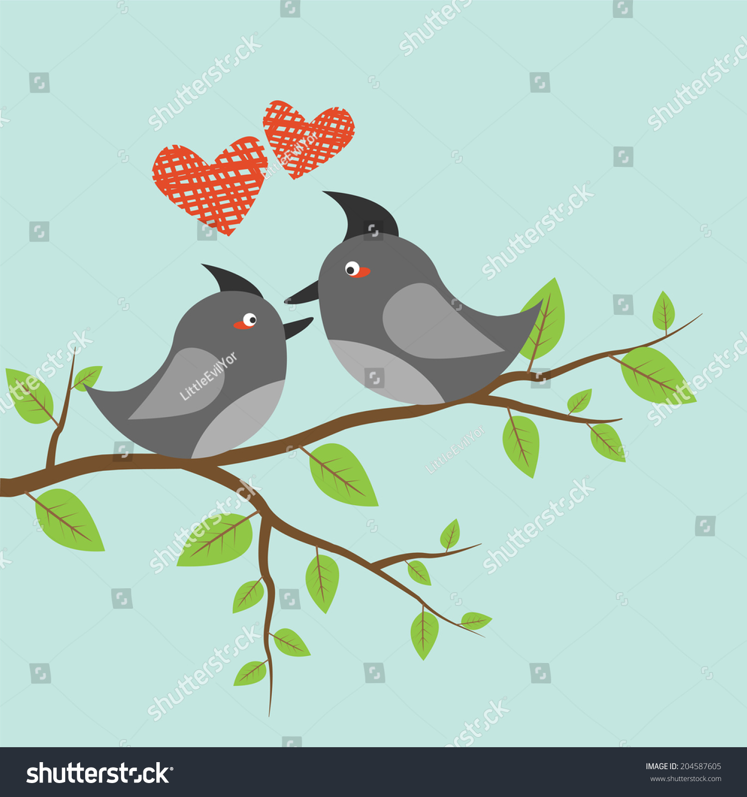 Birds Love Vector Illustration Stock Vector Royalty Free 204587605