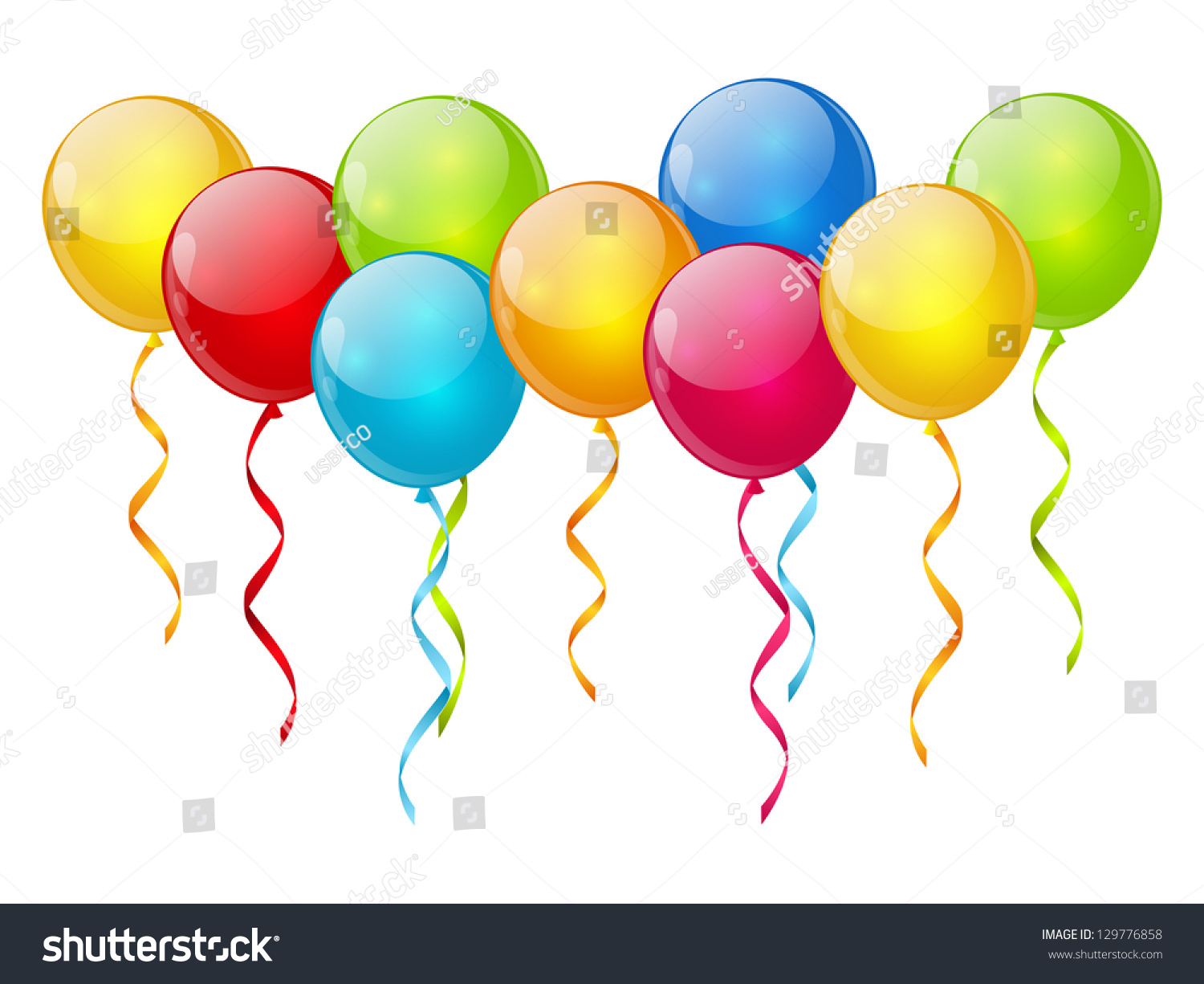 Birthday Background Color Balloons Stock Vector Royalty Free