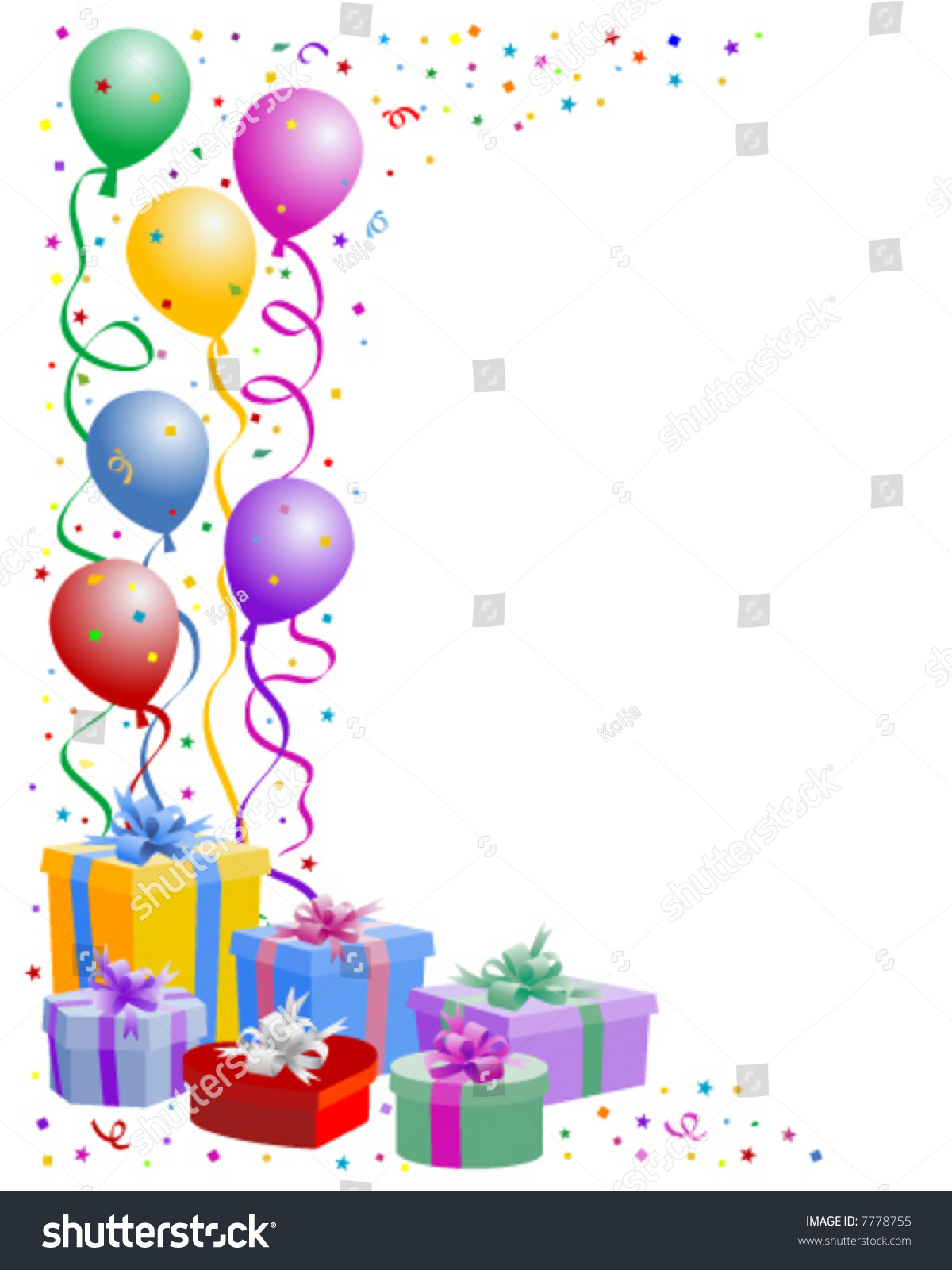 Birthday Balloons With Gifts Boxes - Vector - 7778755 : Shutterstock