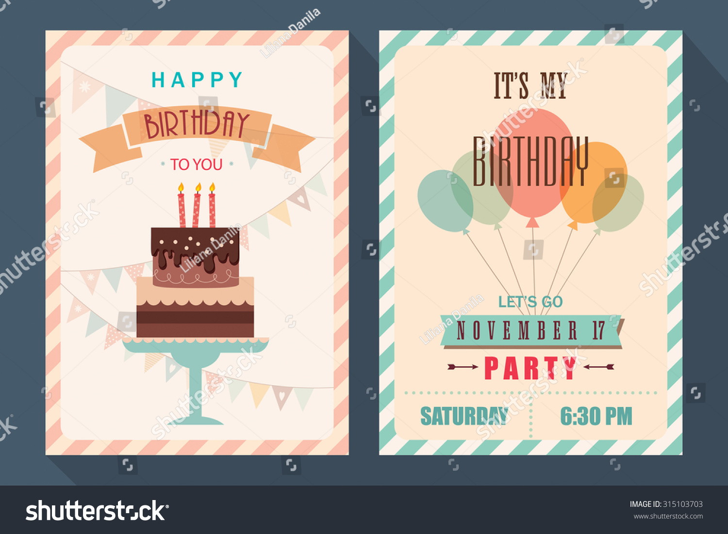 Birthday card and invitation template Birthday card and invitation template