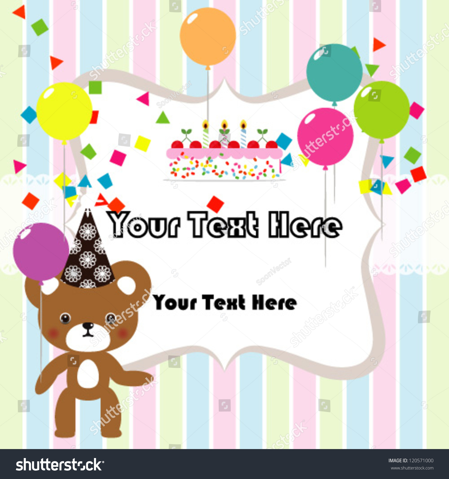 Birthday greetings, vector illustration