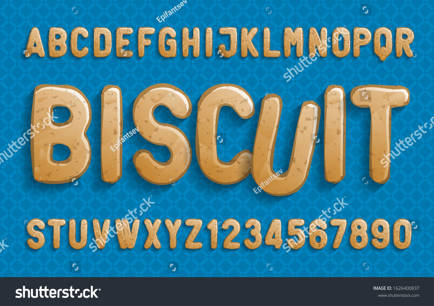 Biscuit Alphabet Font Cartoon Cookie Letters Stock Vector Royalty Free