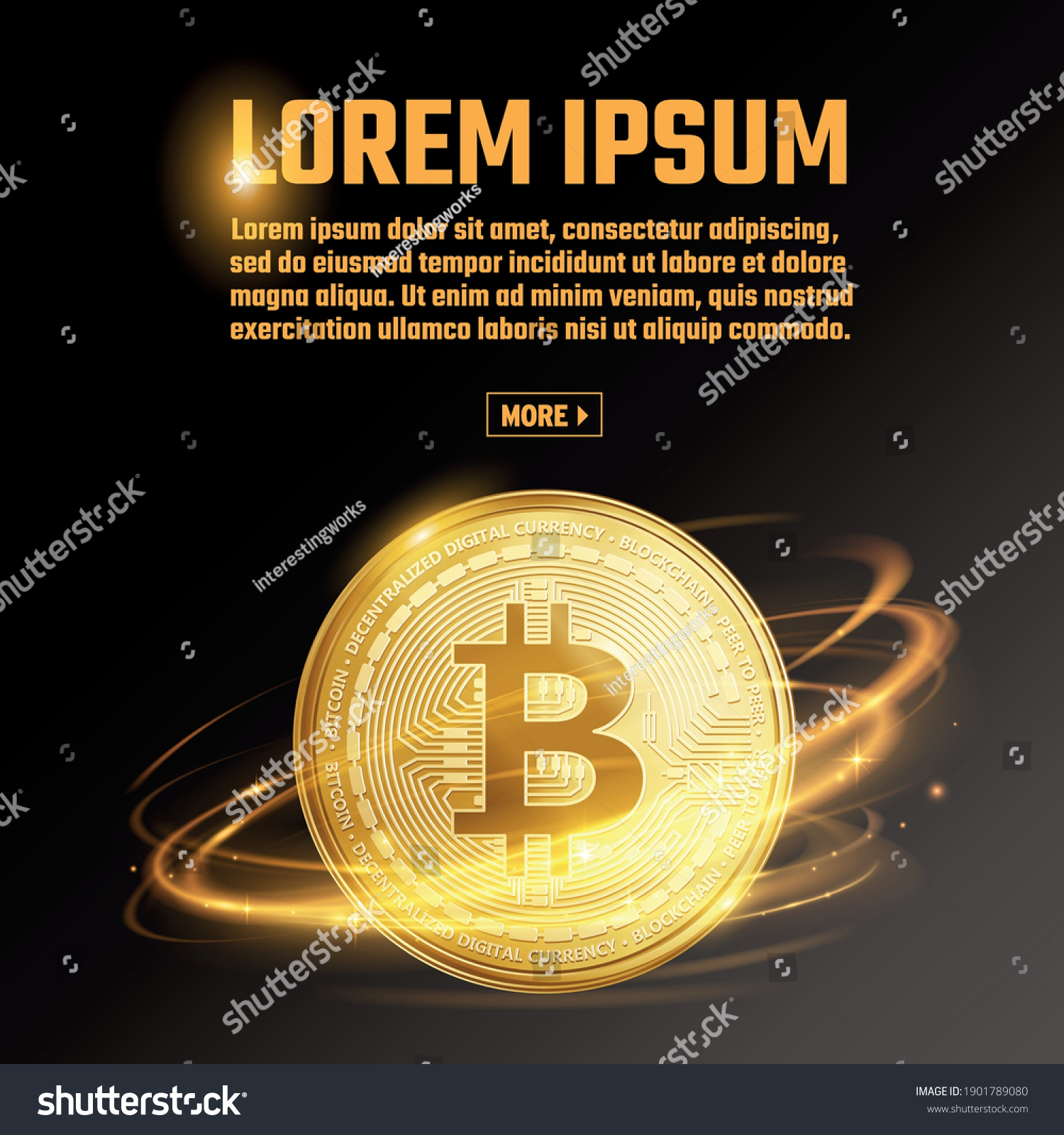 Bitcoin Crypto Currency Vector Banner Design Stock Vector Royalty Free