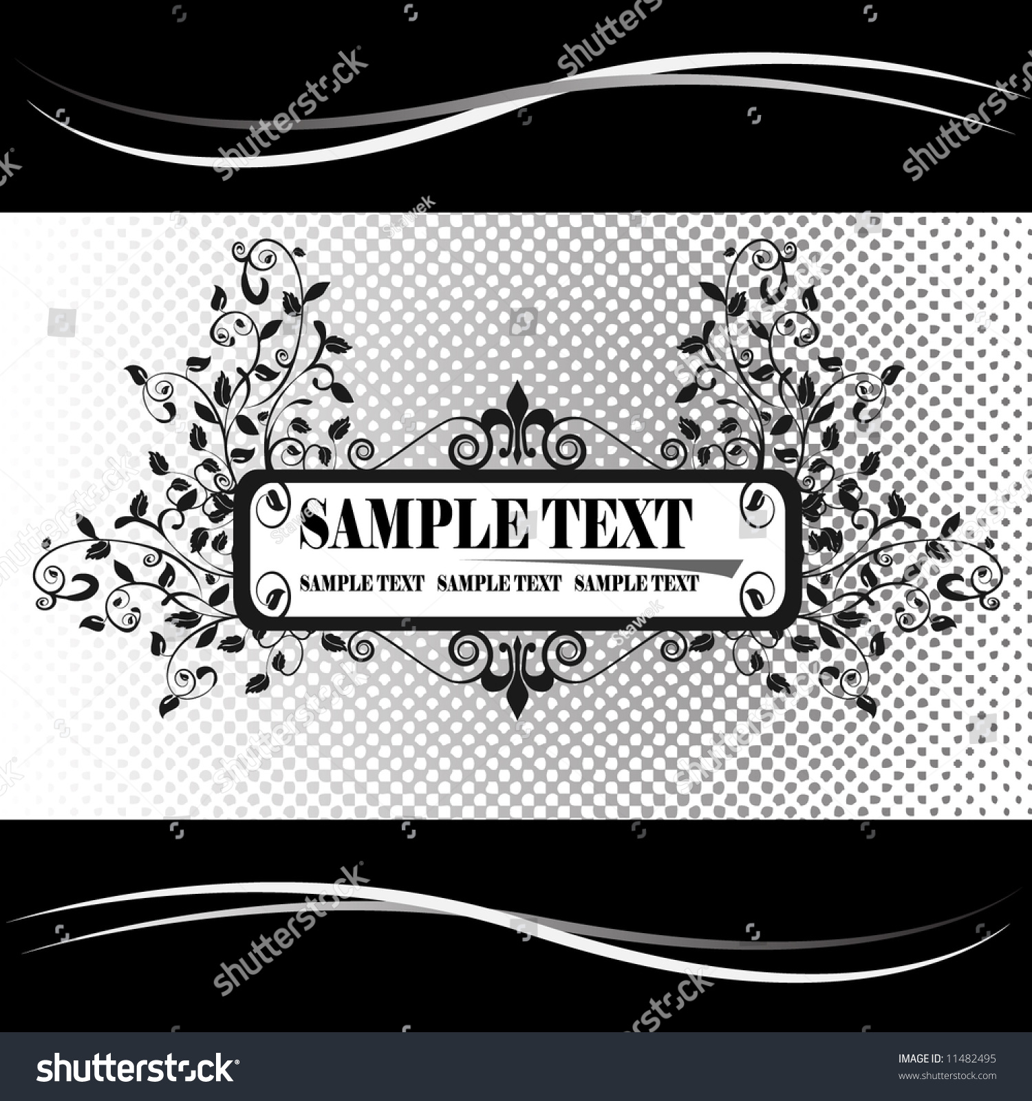 Black And White Banner Stock Vector Illustration 11482495 : Shutterstock