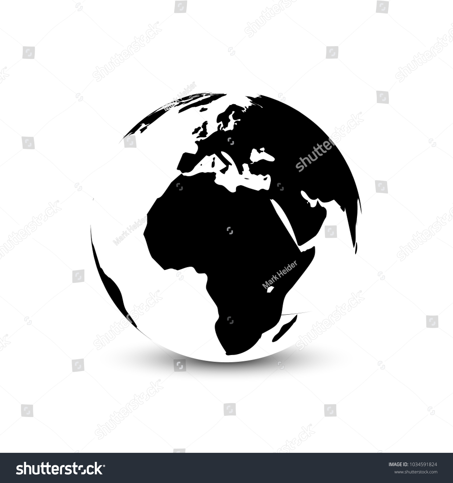 Black White Earth Globe Design เวกเตอรสตอก ปลอดคาลขสทธ