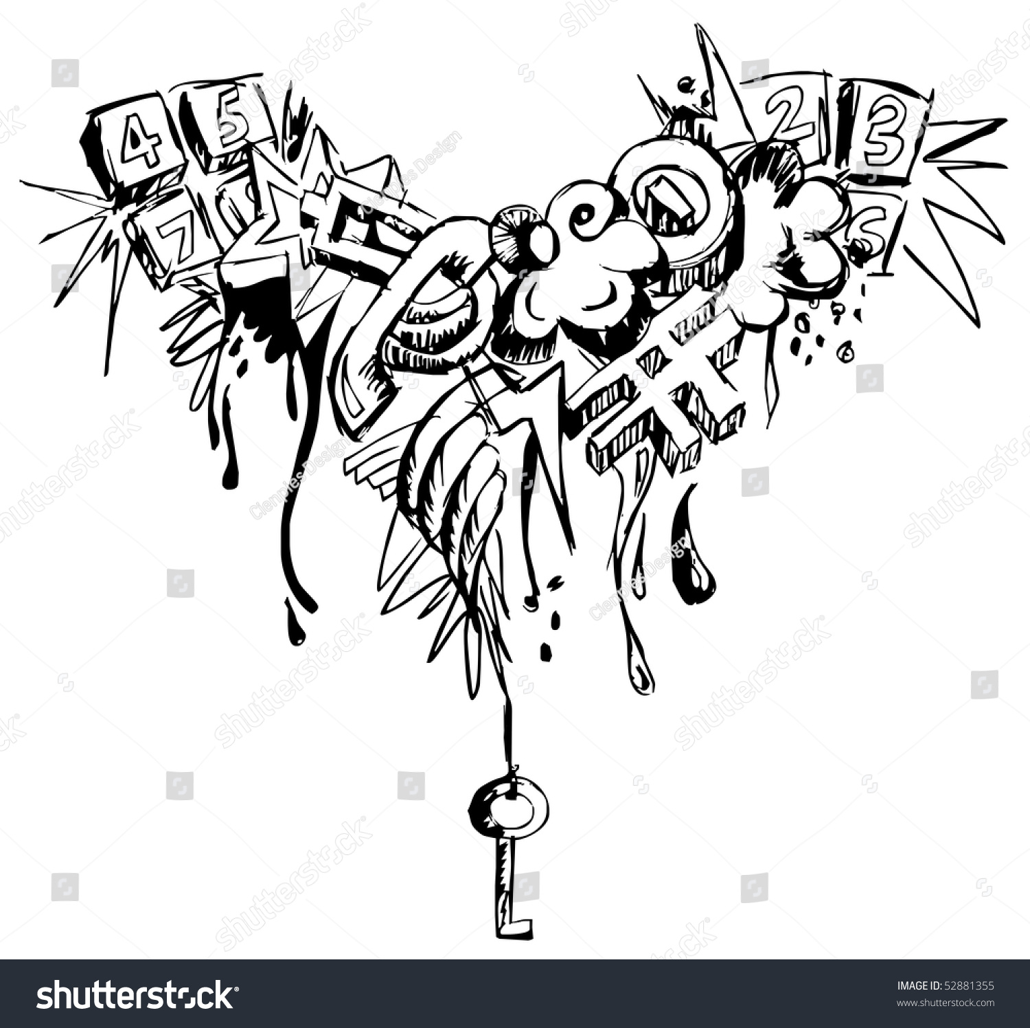 Black And White Grunge Graffiti. Stock Vector Illustration 52881355