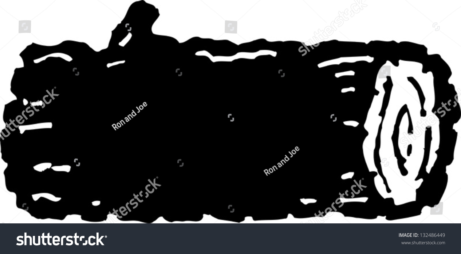 Black And White Vector Illustration Of A Log - 132486449 : Shutterstock