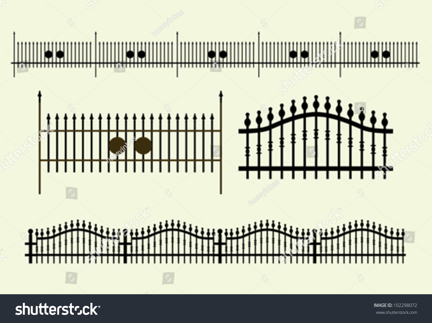 Black White Wrought Iron Modular Railings Stock Vector Royalty Free