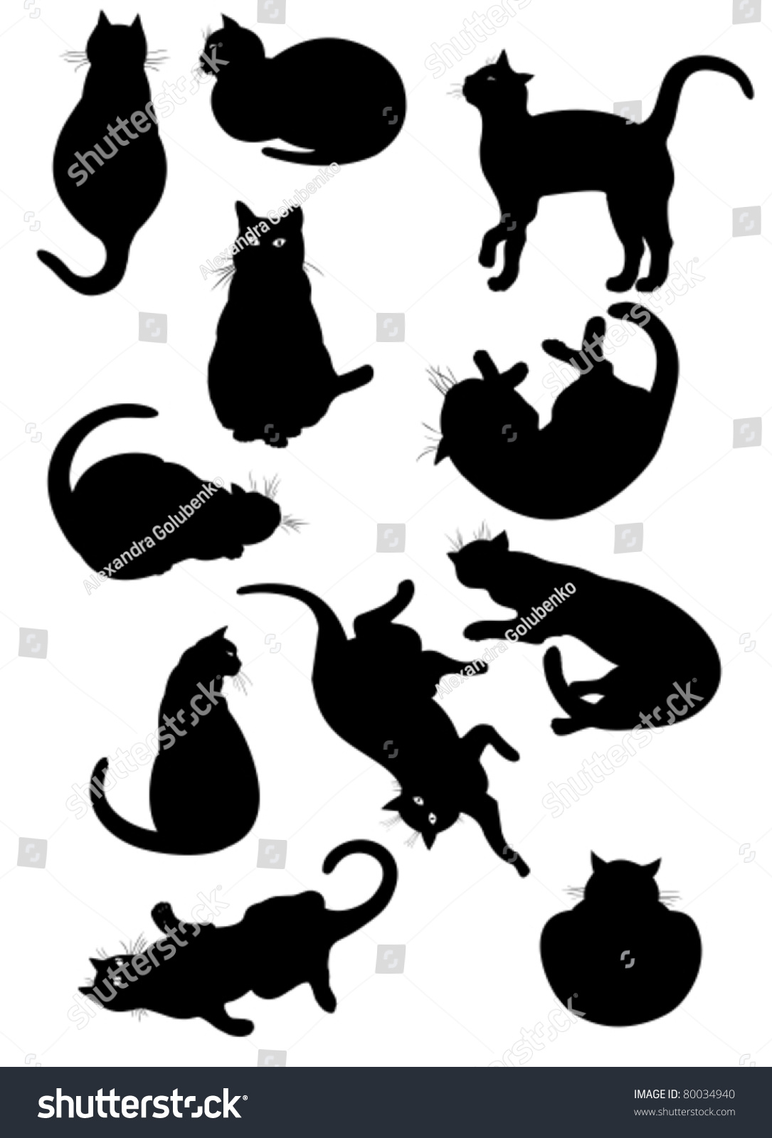 Black Cat Stock Vector Illustration 80034940 : Shutterstock