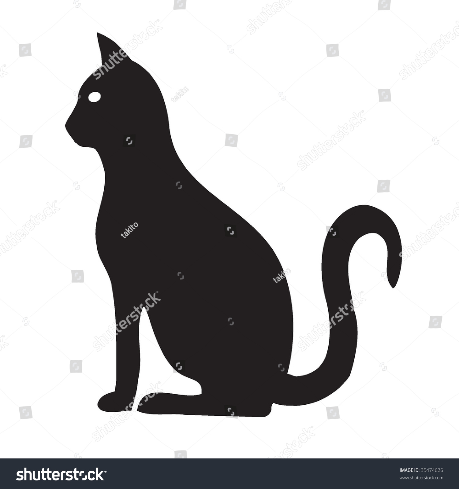 Black Cat Silhouette Stock Vector 35474626 Shutterstock