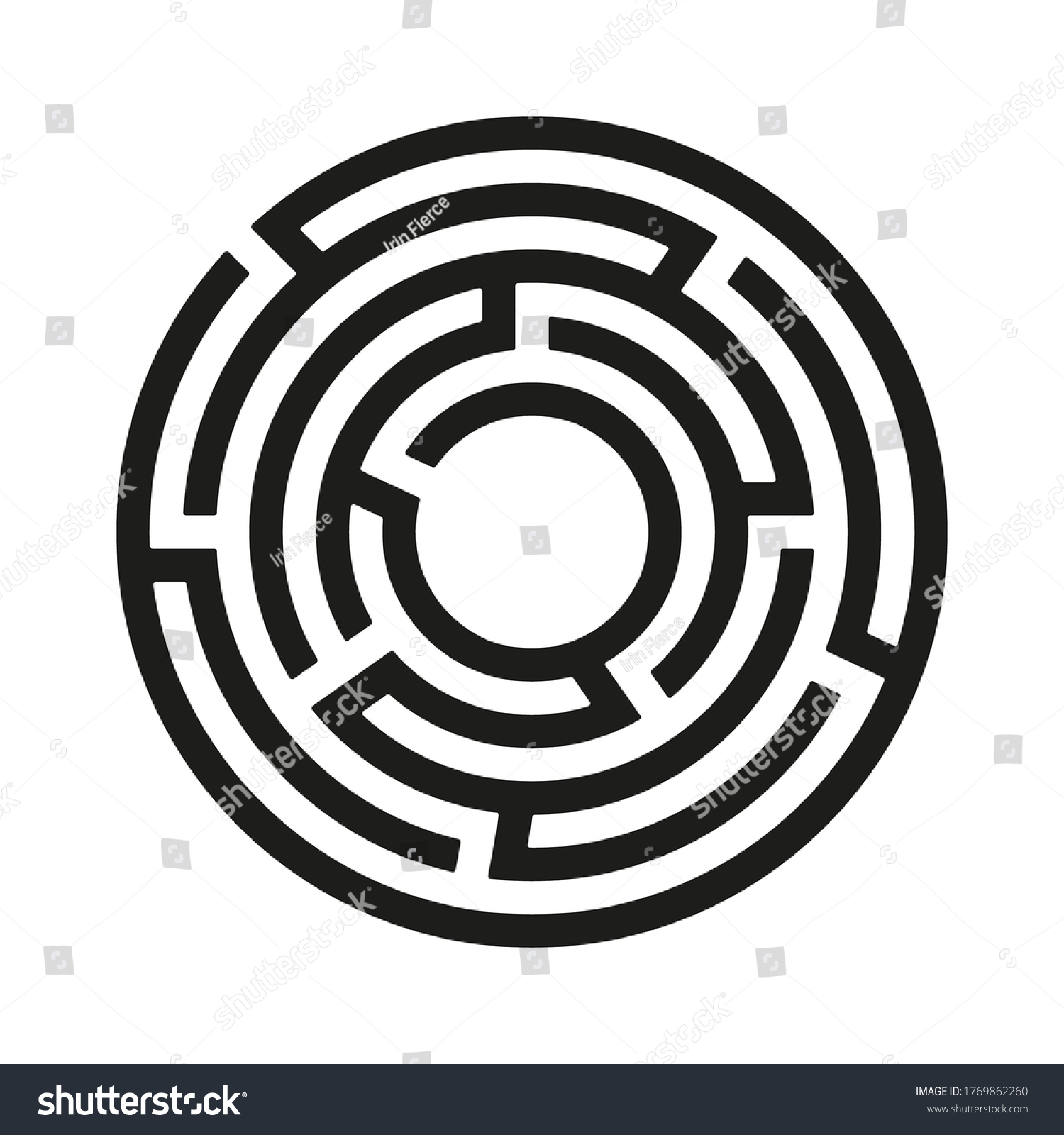 Black Circle Vector Maze Isolated On Stock Vector Royalty Free