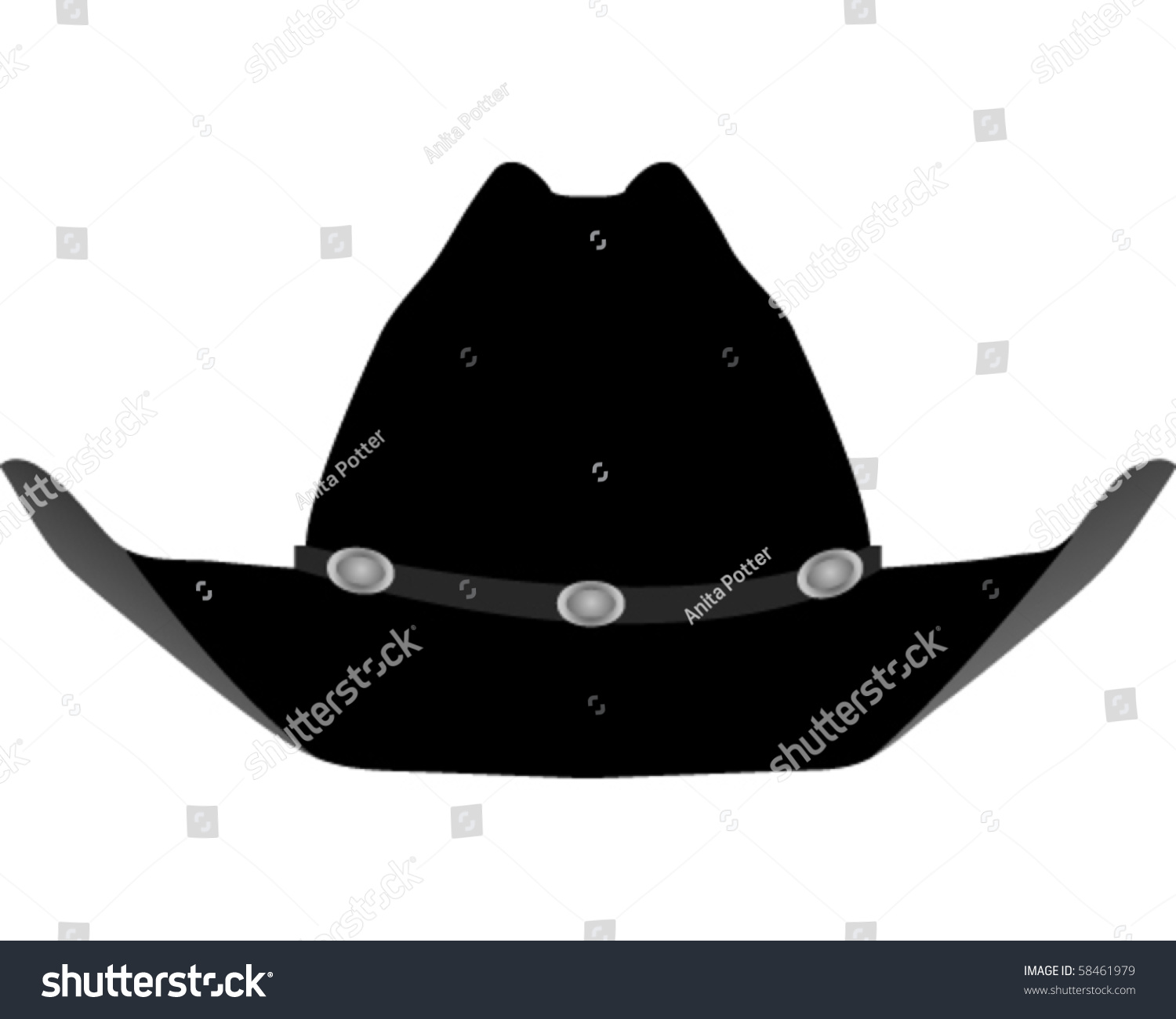Black Cowboy Hat Stock Vector 58461979 - Shutterstock