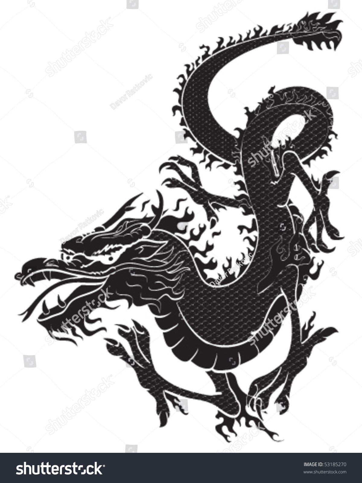 Black Dragon Vector. - 53185270 : Shutterstock