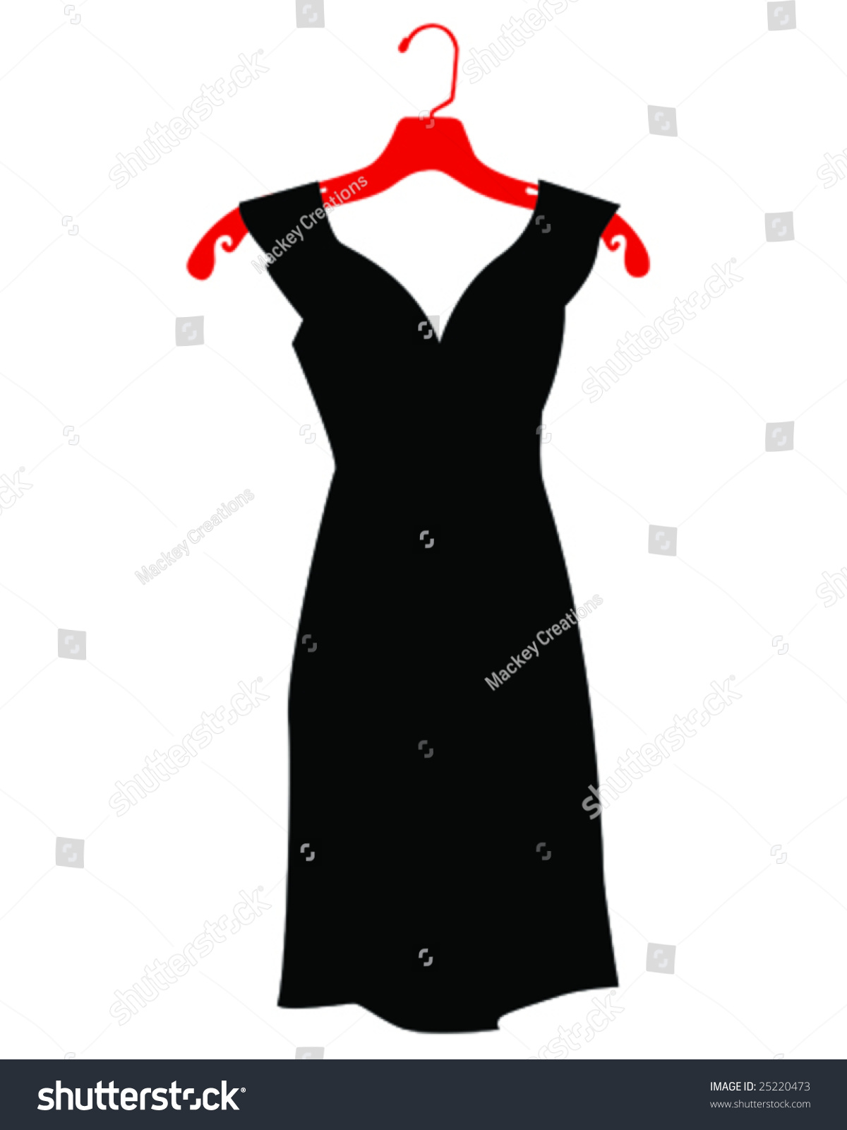 Black Dress On Hanger Stock Vector Illustration 25220473 Shutterstock