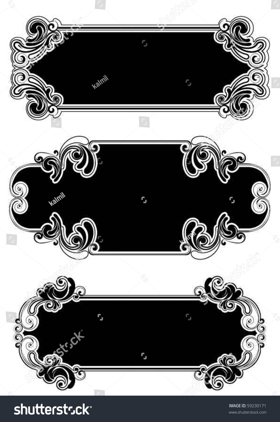 Black Frames Stock Vector Illustration 59230171 : Shutterstock